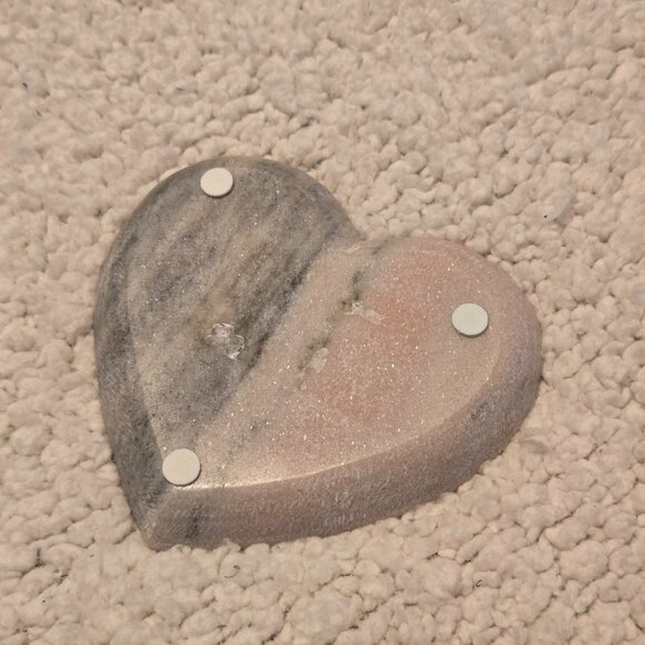 Pink & Gray Marble - Heart Shaped Trinket Dish / Catchall - Picture 2 of 4